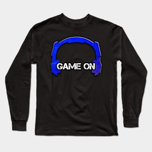 Headphones - Gamer - Graphic Gaming - Video Game Lover - Blue Long Sleeve T-Shirt